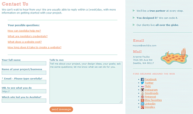 Contact form inspiration