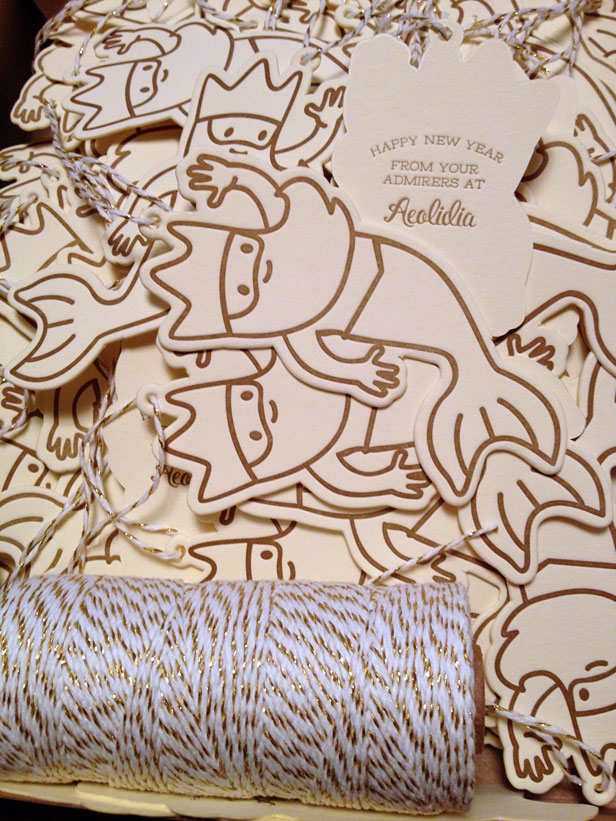 Aeolidia letterpressed new year's cards