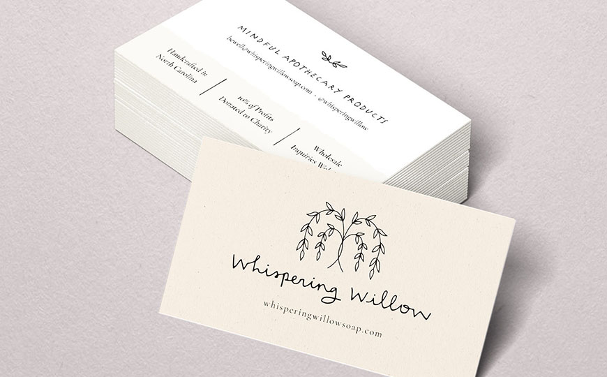business card design for Whispering Willow