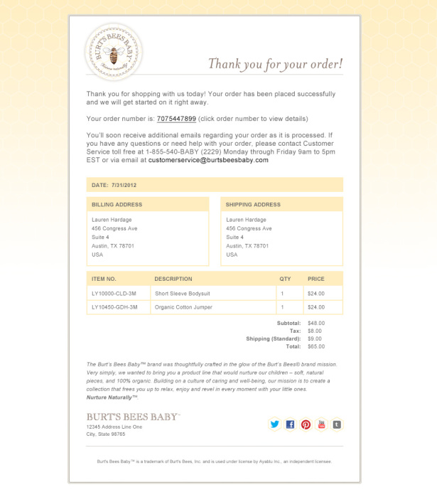 Burt's Bees Baby design by Aeolidia