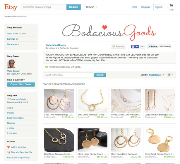 Bodacious Goods' Etsy shop