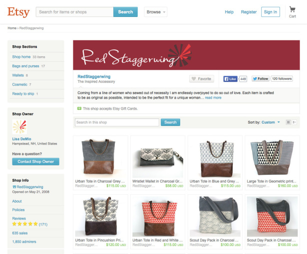 Red Staggerwing's Etsy shop