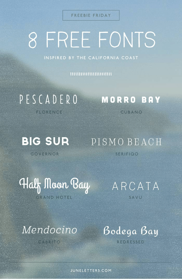 beachy fonts