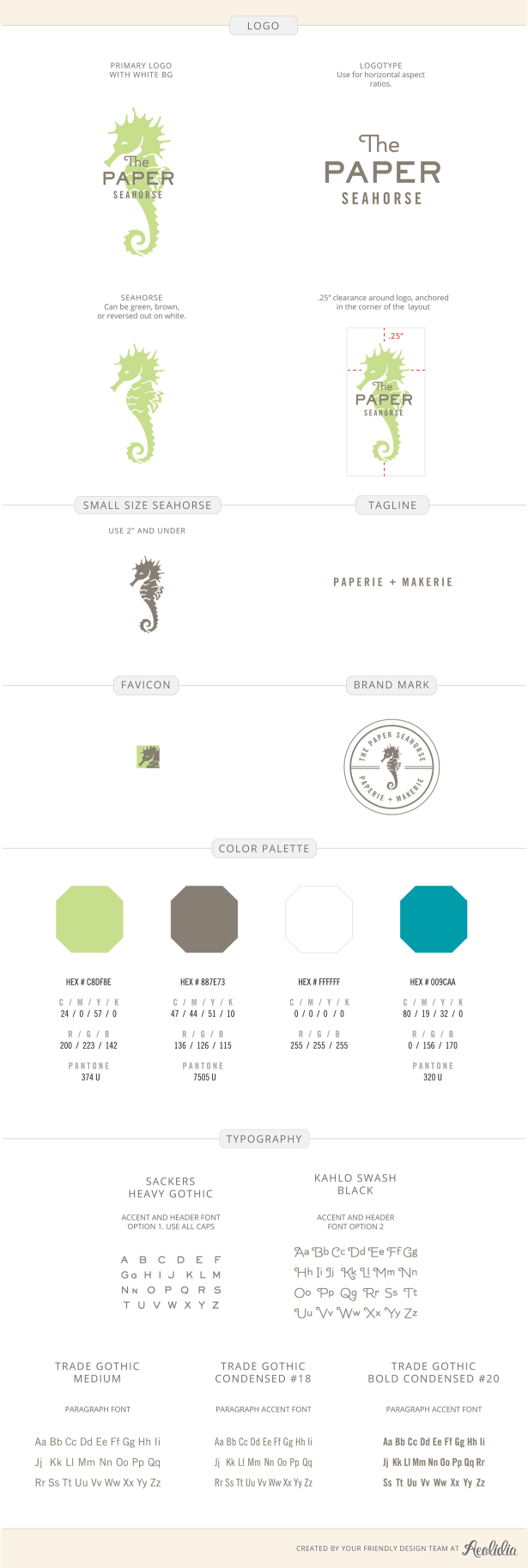 Paper Seahorse identity - begin with your brand