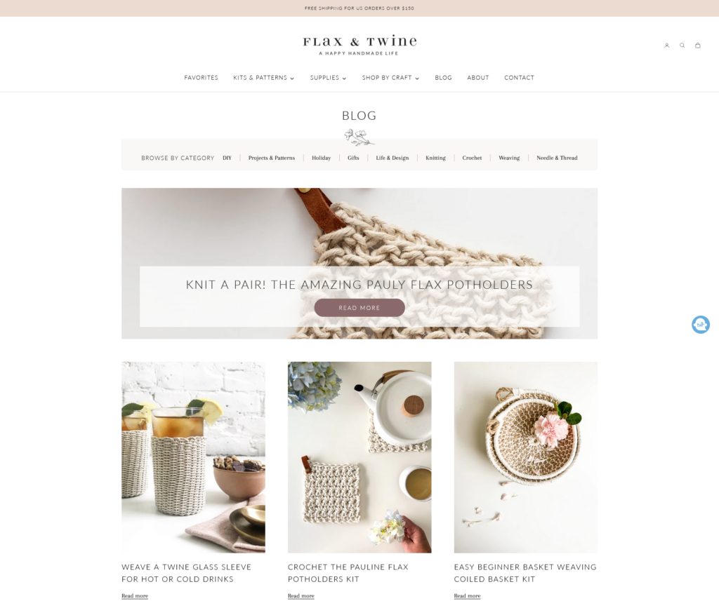 Flax & Twine Shopify blog