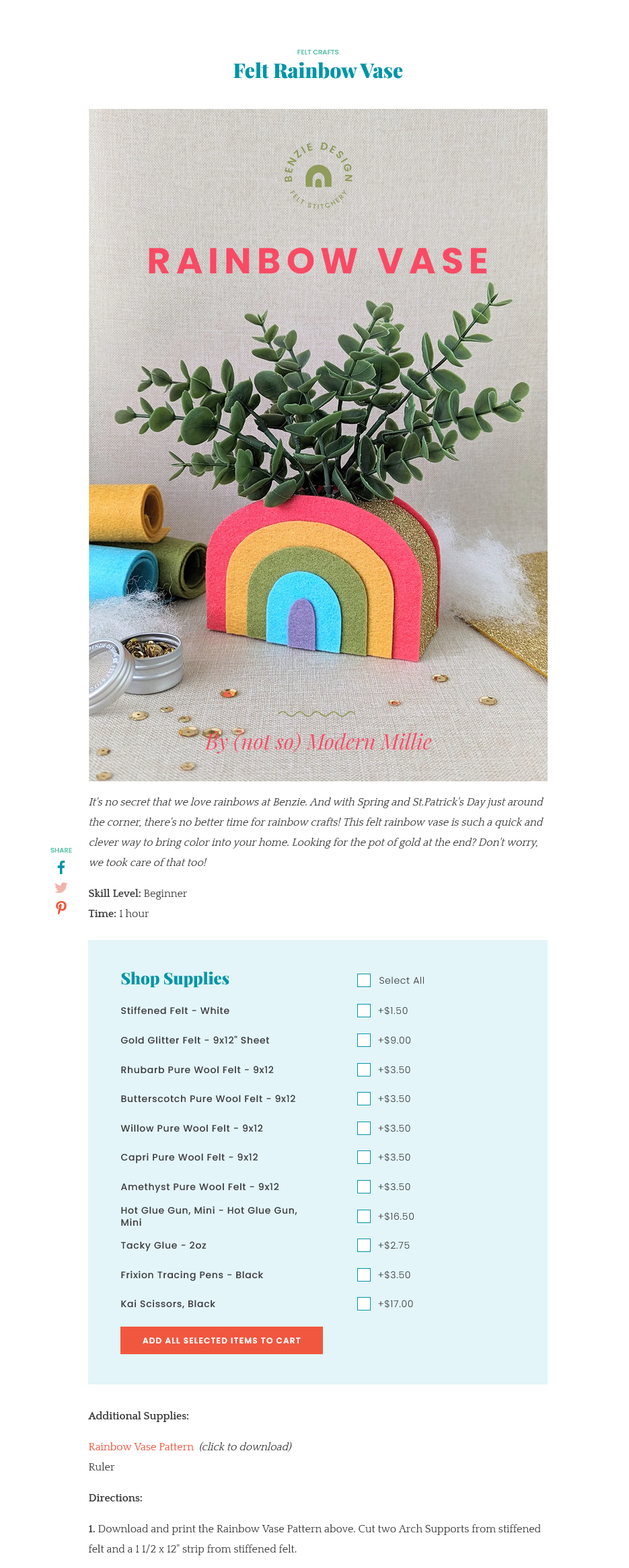 Benzie Design craft tutorial blog post with shoppable supplies list