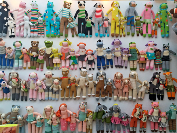 Huggable wall of Blabla dolls