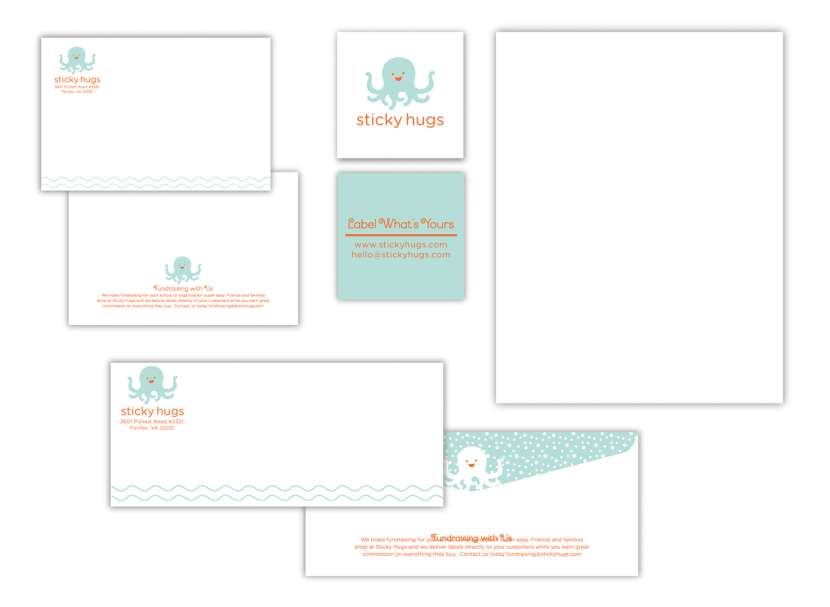 Sticky Hugs logo and brand identity project by Aeolidia