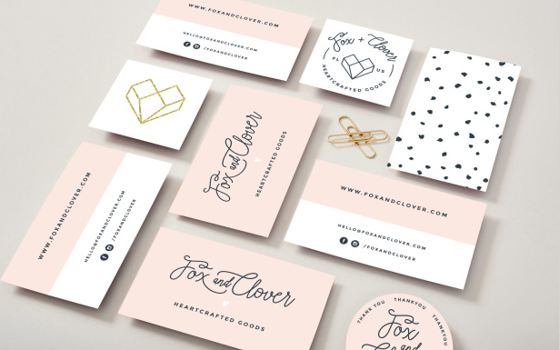 trendy feminine business card design