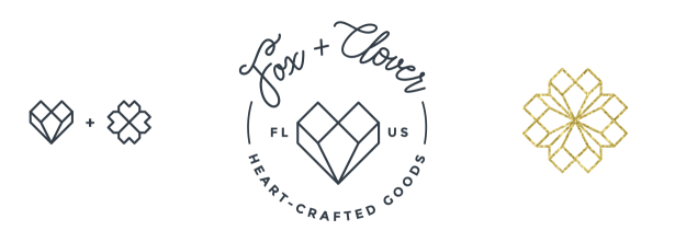 fox and clover brand icons and patterns