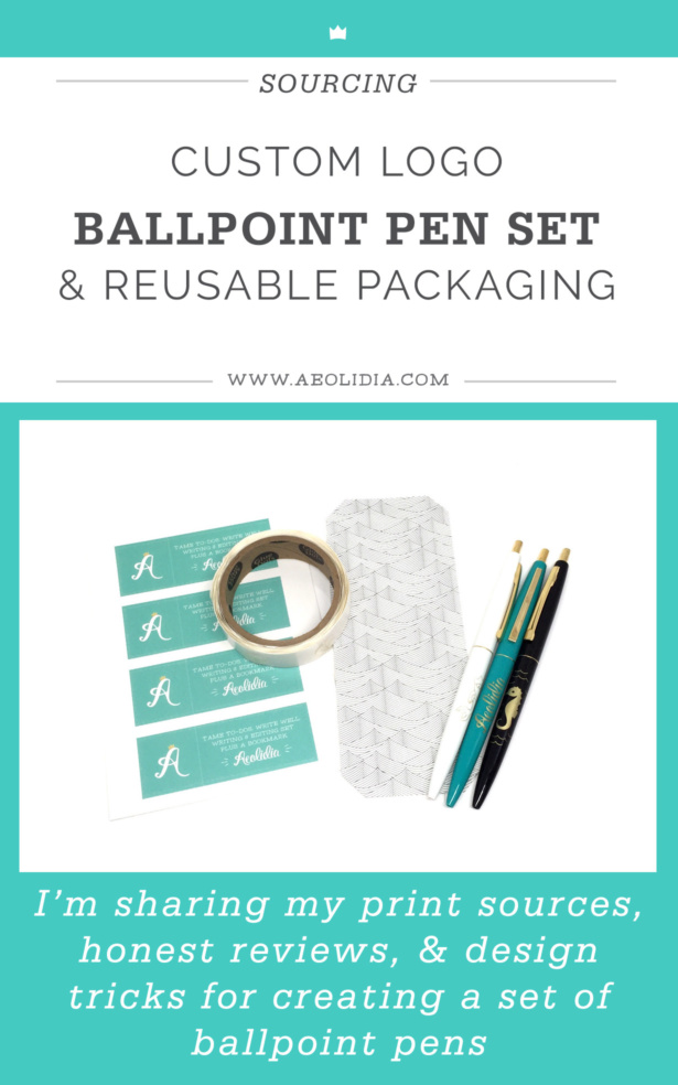 What I learned creating and packaging a set of ballpoint pens with our logo on them. People are always asking me for print and packaging sources, and this is proving to be a popular series!