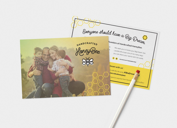 Handcrafted HoneyBee, postcard design
