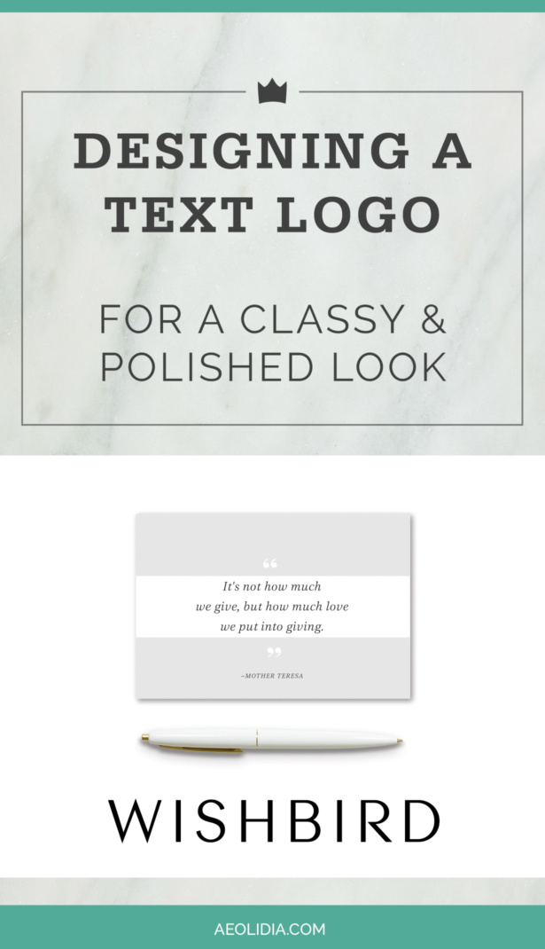 Designing a text based logo for an upscale paper brand