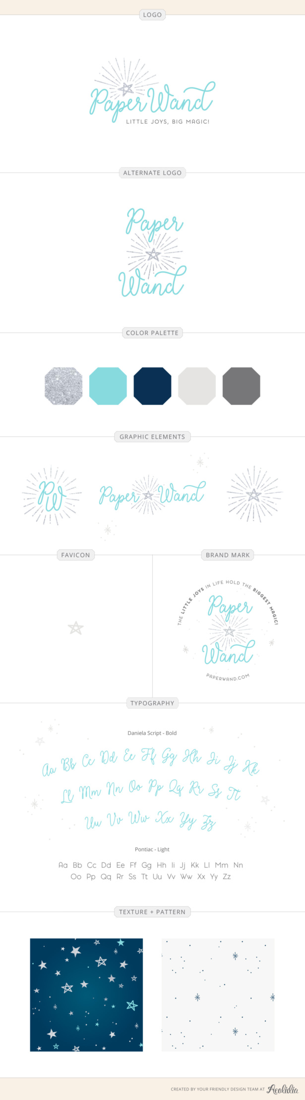 Brand style guide for PaperWand by Aeolidia. Expert branding and logo design can give your business a head start!