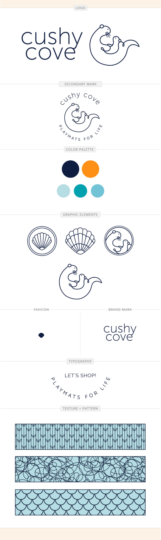 Cushy Cove Quick Brand Guide. After seeing success selling on Amazon, JJ came to us to turn his import business into a real brand.