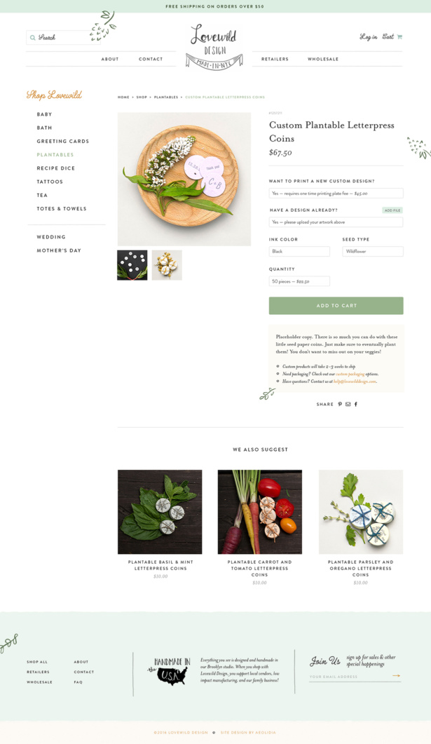 Lovewild Design product page
