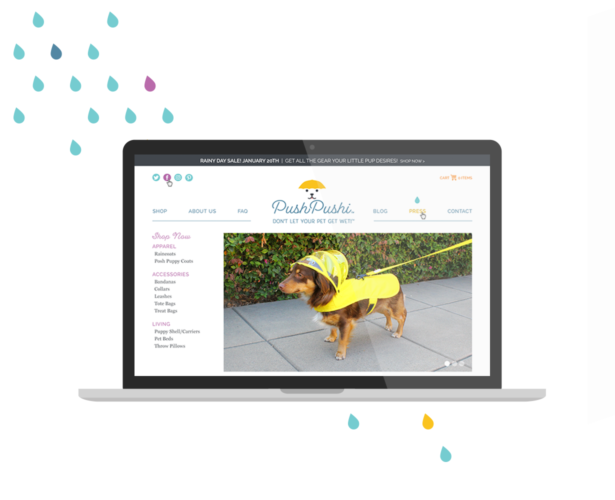 Custom Shopify website design for a dog accessories brand