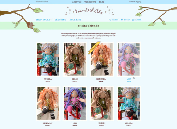 Designing a website for handmade dolls