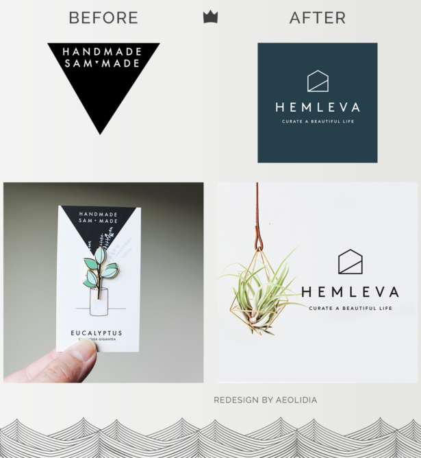 Designing a timeless logo for Hemleva -- before and after rebranding with Aeolidia