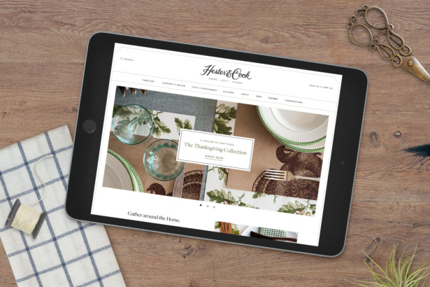 Hester and Cook custom Shopify website design by Aeolidia