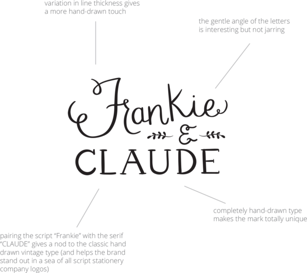 Frankie & Claude logo text - brand identity design