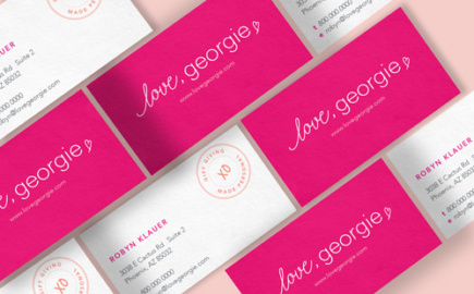 Brand identity design for Love, Georgie, a jewelry designer.