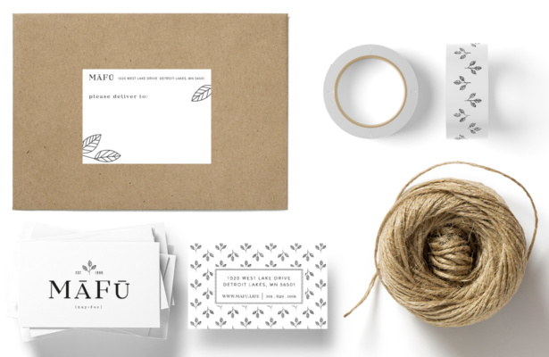 Logo and brand identity for Mafu, maker of botanical health and skincare products.