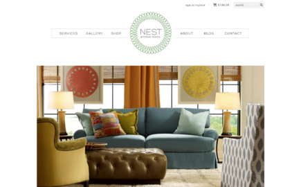Website design for Nest Interior Design and Retail Shop.