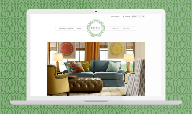 Website design for Nest Interior Design and Retail Shop.