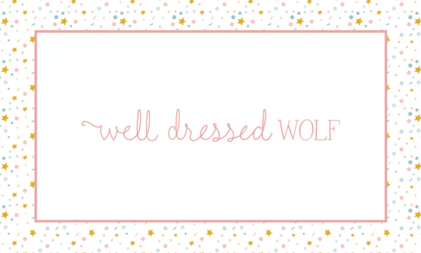 Logo, brand identity, and custom website design for Well Dressed Wolf, creator of quality children's garments.