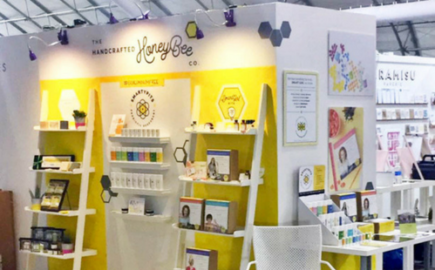 handcrafted honeybee improving trade show booth design