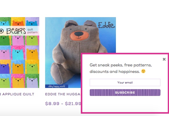 shopify email popup example corner