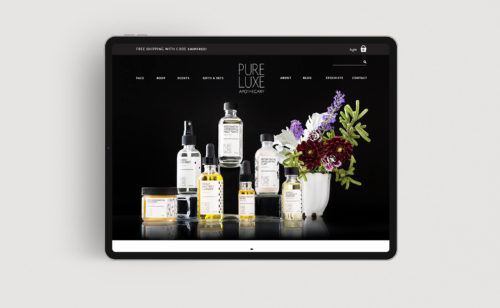 Shopify website design for a bath and body shop