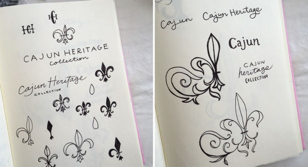 Logo sketch ideas for Cajun Heritage