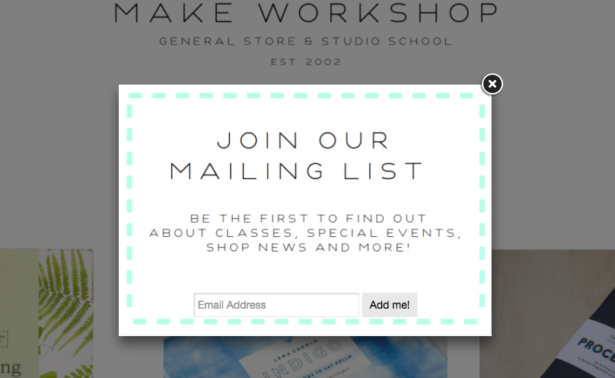 make work ecommerce email signup call to action