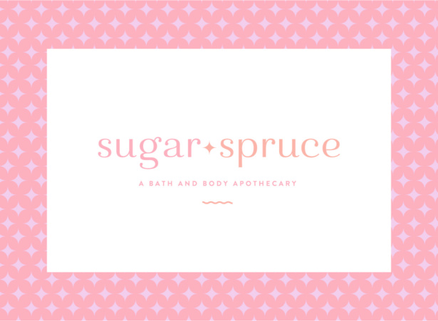 Sugar + Spruce logo design for a bath and body apothecary