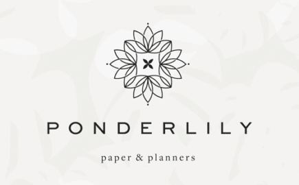 Ponderlily brand identity for boutique stationery brand