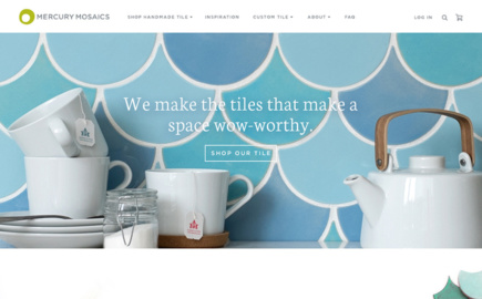 Mercury Mosaics Shopify website design for custom tile designer