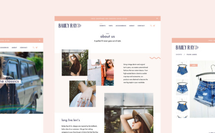 Bailey Ray Denim custom Shopify website for custom-tailored denim shop