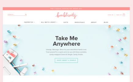 Bonblissity custom Shopify website for a bath and body line