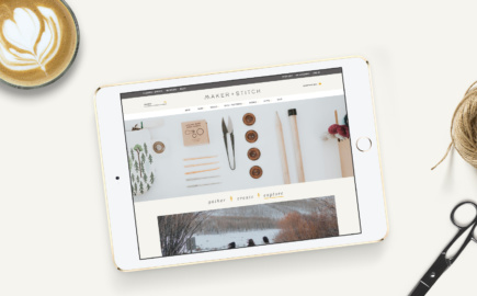 Maker + Stitch custom Shopify website for a yarn shop nestled in the Rockies