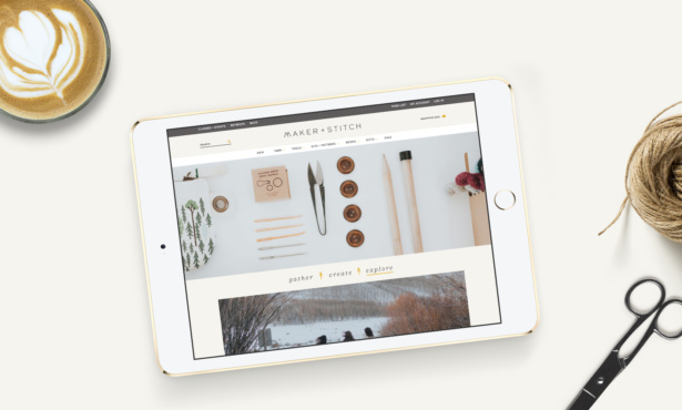 Maker + Stitch custom Shopify website for a yarn shop nestled in the Rockies
