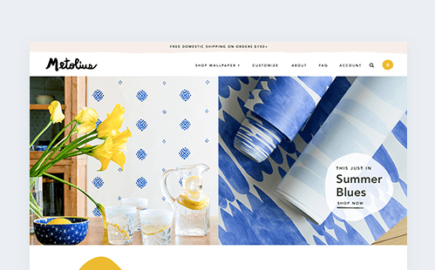 Metolius custom Shopify website for wallpaper designer