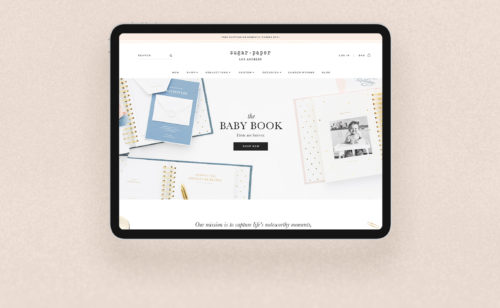 Sugar Paper - mobile website design for stationery designers.