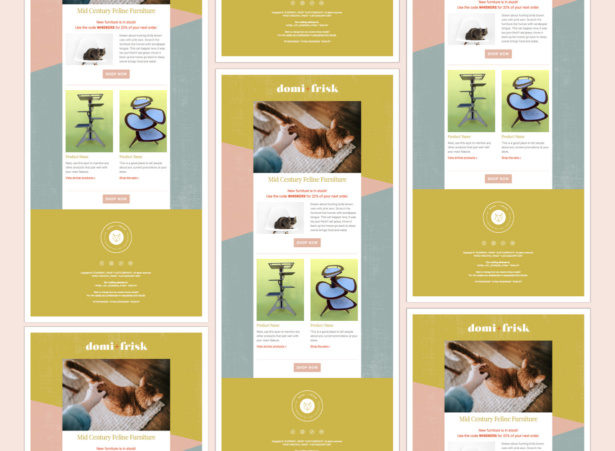 Domi and Frisk newsletter design for cat tree company by Aeolidia