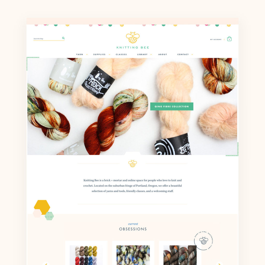 website design for a yarn store