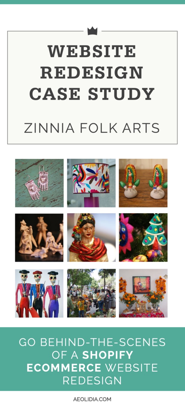 Go behind-the-scenes of a Shopify ecommerce website redesign with Zinnia Folk Arts, a Minneapolis-based Mexican folk art import business. 