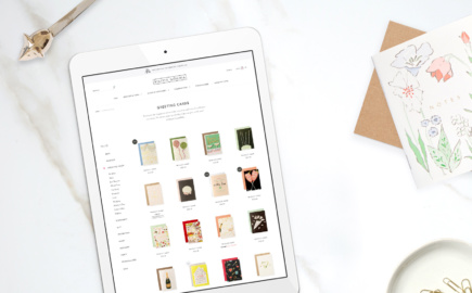 Karen Adams Designs custom Shopify website for stationery line