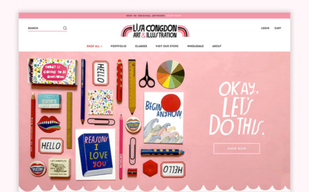 Lisa Congdon Custom Shopify Website for illustrator and artist