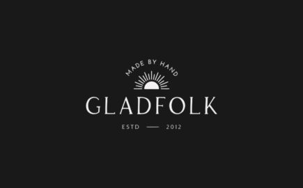 Gladfolk logo and brand identity design for a design-forward family-owned brand